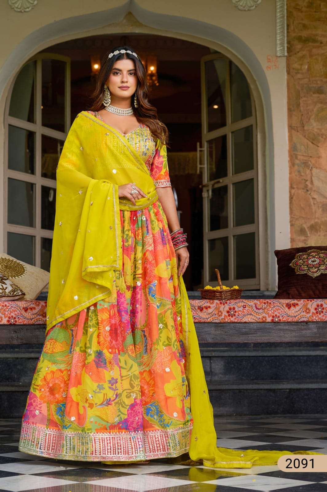 LAUNCHING NEW SOFT ORGANZA LEHENGA COLECTION MEHVISH VOL-33