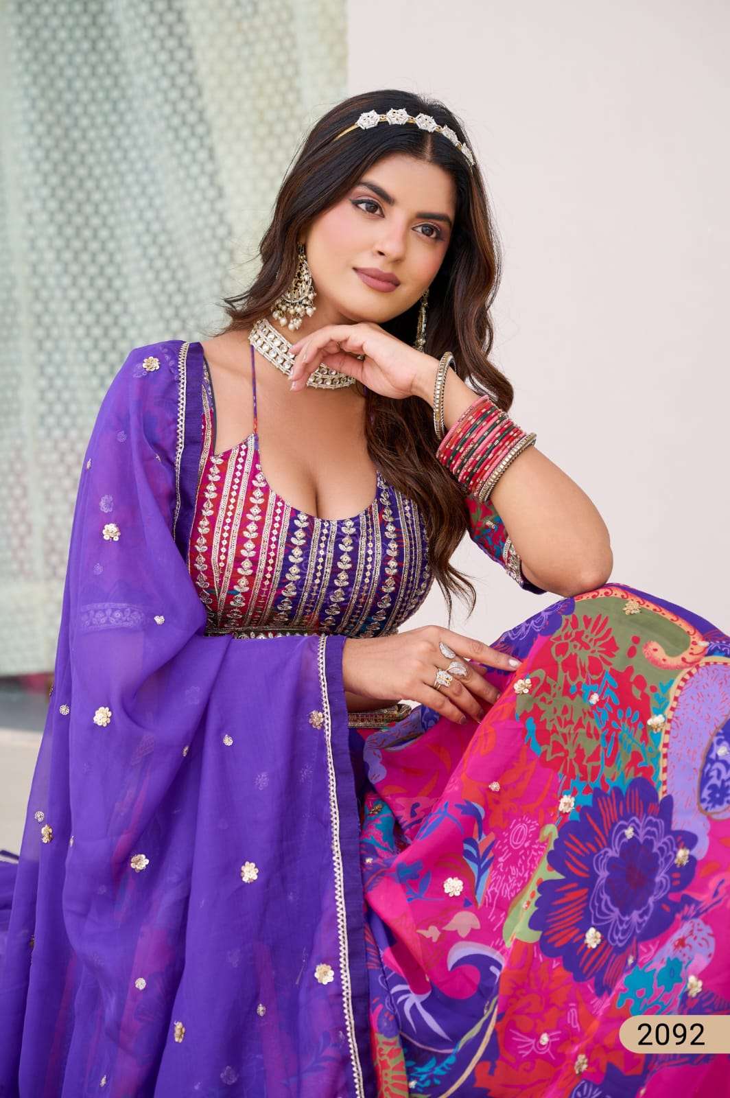 LAUNCHING NEW SOFT ORGANZA LEHENGA COLECTION MEHVISH VOL-33