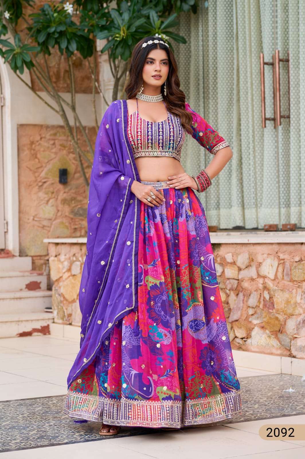 LAUNCHING NEW SOFT ORGANZA LEHENGA COLECTION MEHVISH VOL-33