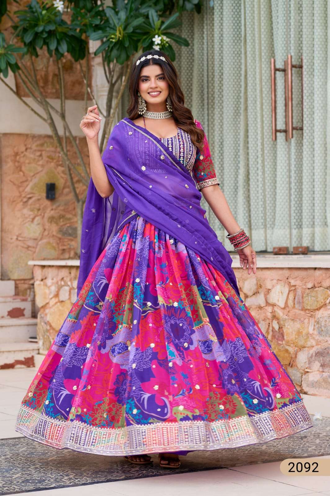 LAUNCHING NEW SOFT ORGANZA LEHENGA COLECTION MEHVISH VOL-33