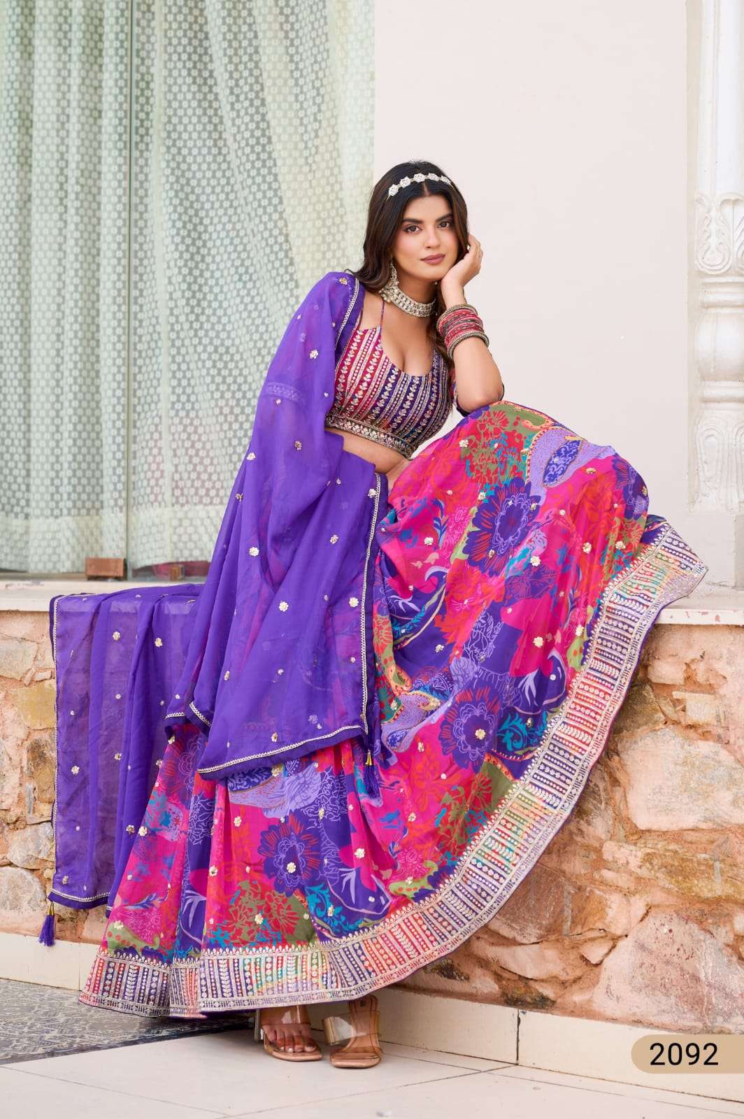 LAUNCHING NEW SOFT ORGANZA LEHENGA COLECTION MEHVISH VOL-33