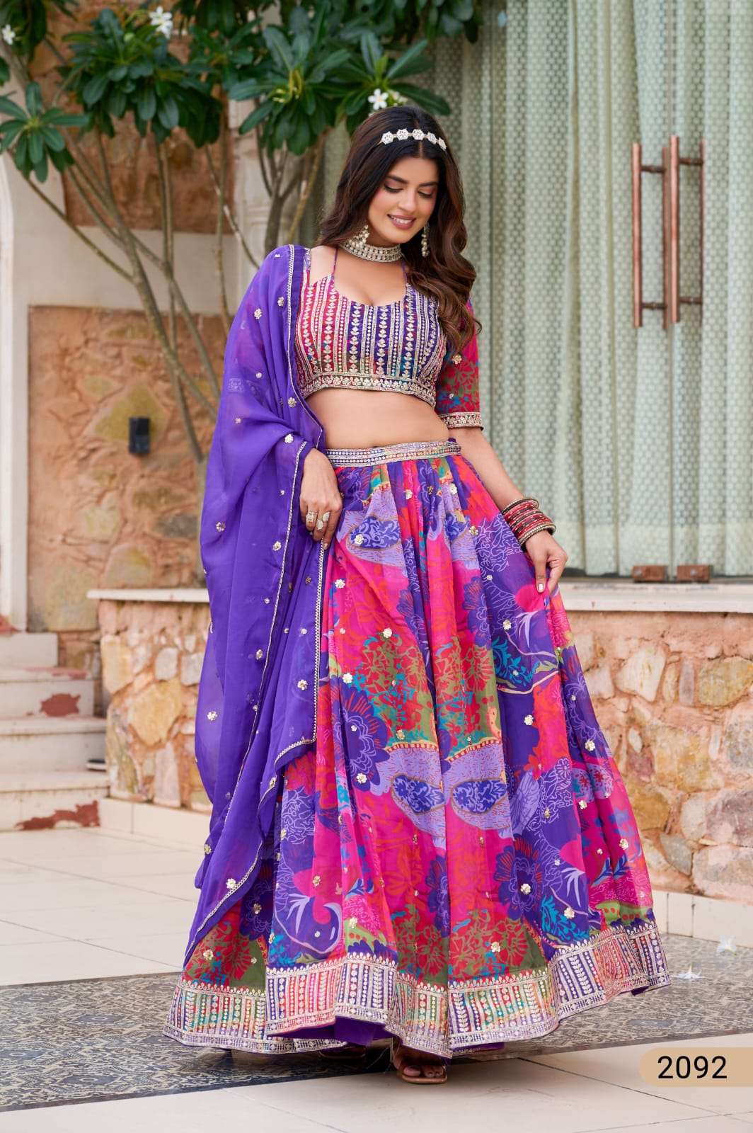 LAUNCHING NEW SOFT ORGANZA LEHENGA COLECTION MEHVISH VOL-33