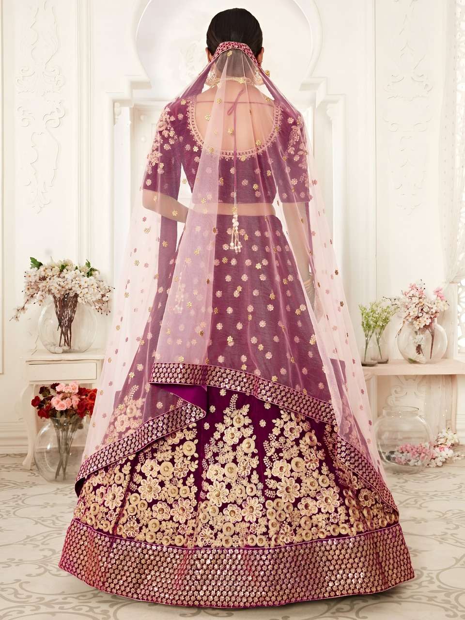 LAUNCHING ROYAL PURPLE VELVET BRIDAL LEHENGA