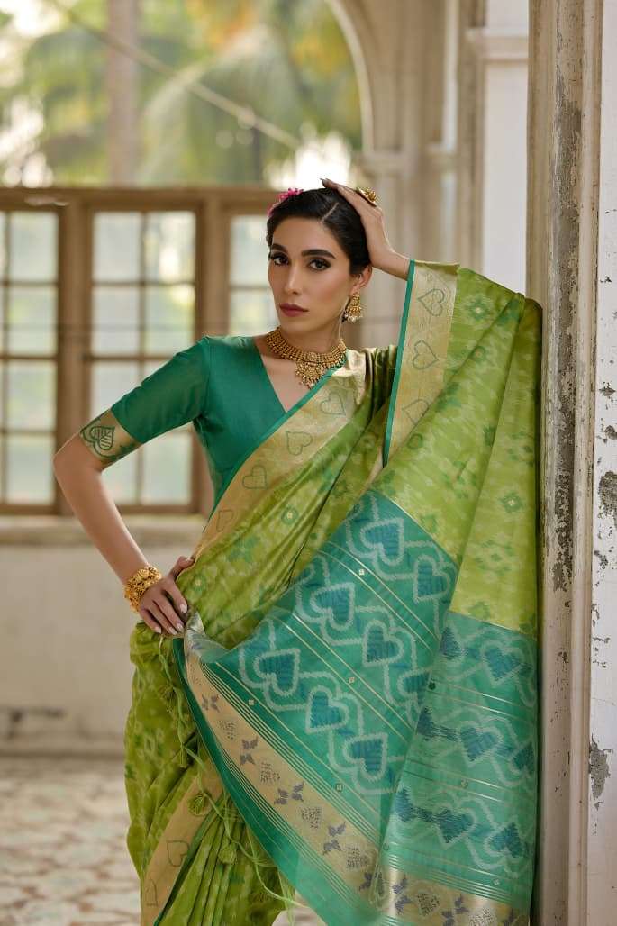 LAUNCHING SOFT DESI RAW SILK SAREE SUNDARI IKKAT CATALOG