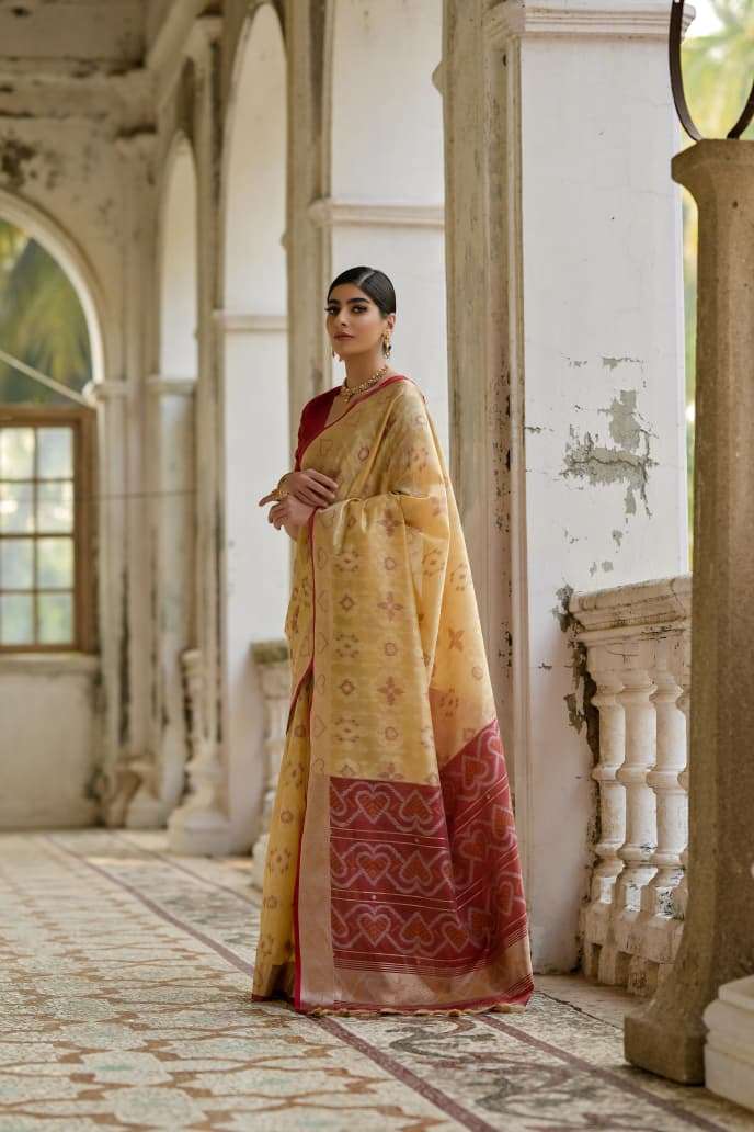 LAUNCHING SOFT DESI RAW SILK SAREE SUNDARI IKKAT CATALOG