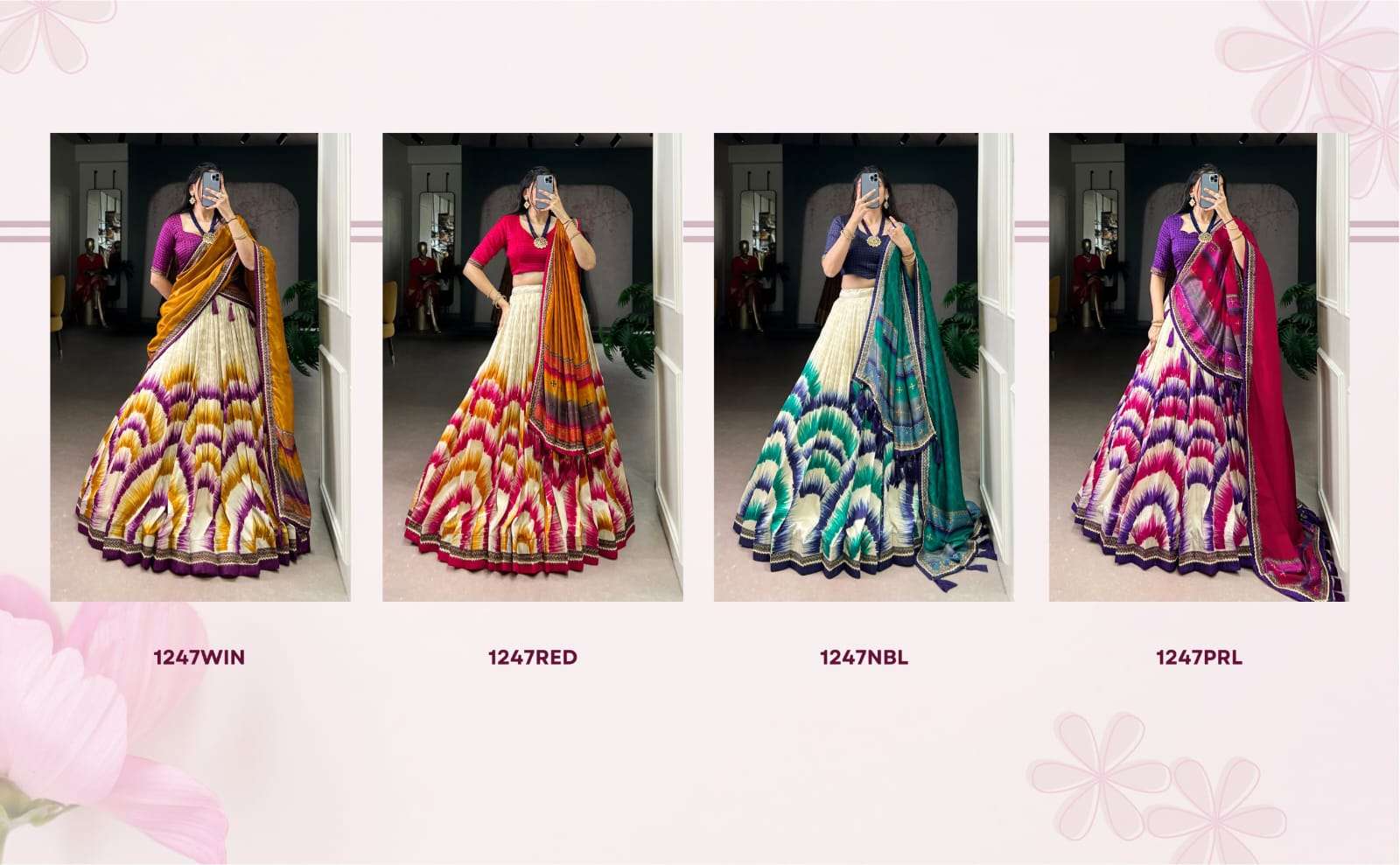 LAUNCHING TASAR SILK FABRIC LEHENGA CHOLI ANAHITHA CATALOG