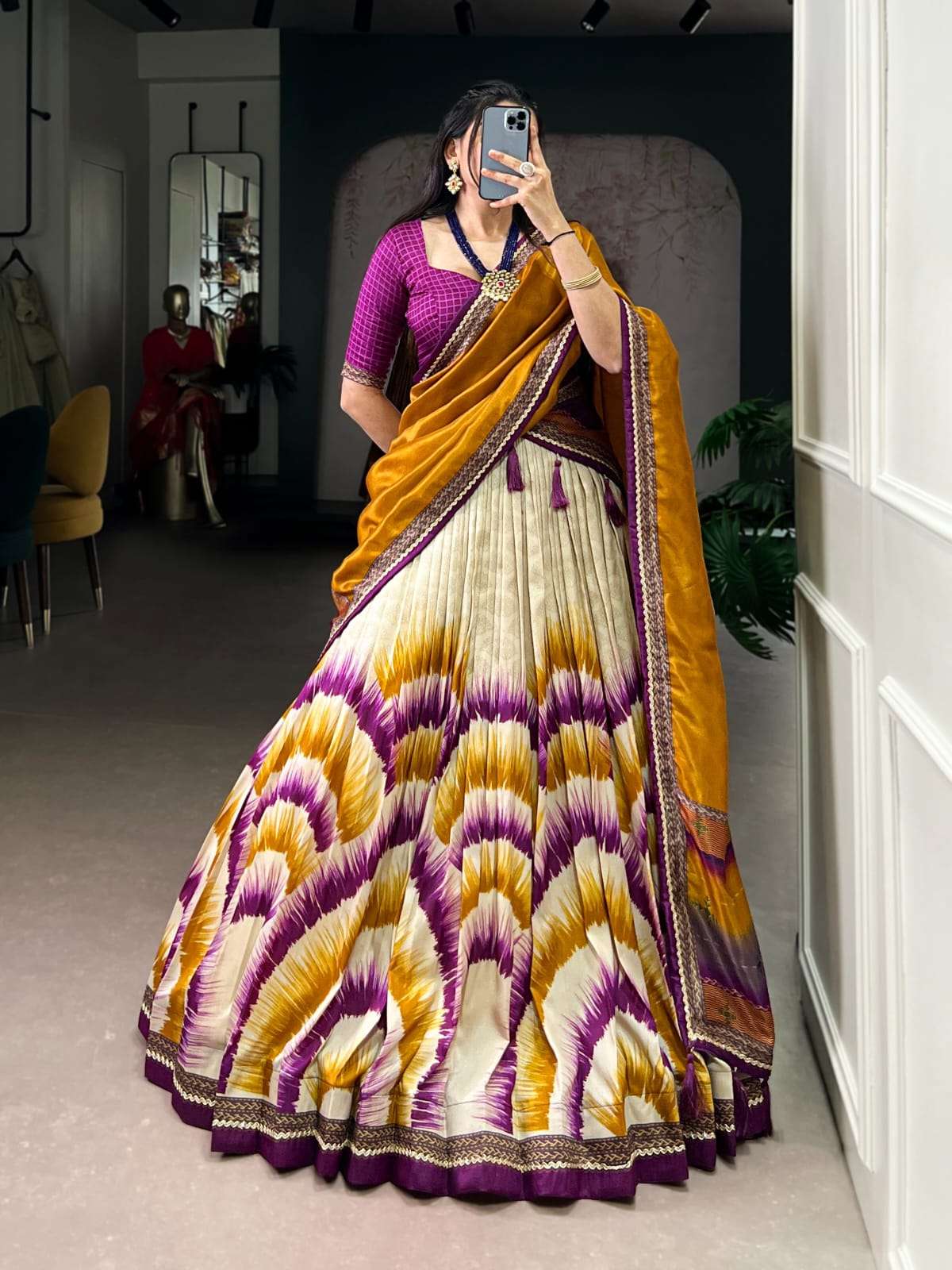 LAUNCHING TASAR SILK FABRIC LEHENGA CHOLI ANAHITHA CATALOG