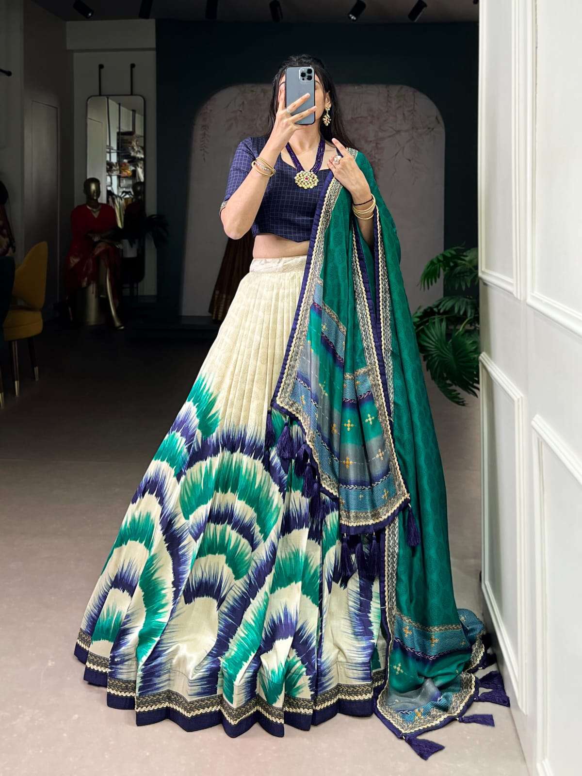 LAUNCHING TASAR SILK FABRIC LEHENGA CHOLI ANAHITHA CATALOG