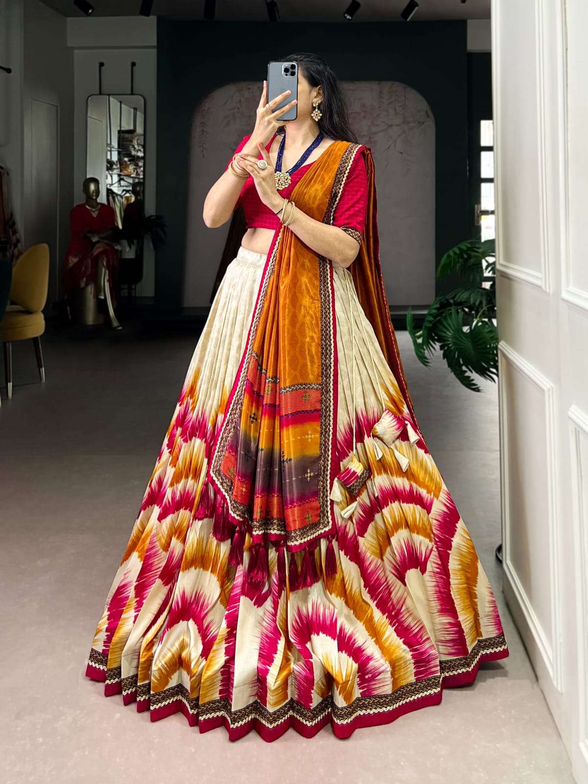 LAUNCHING TASAR SILK FABRIC LEHENGA CHOLI ANAHITHA CATALOG