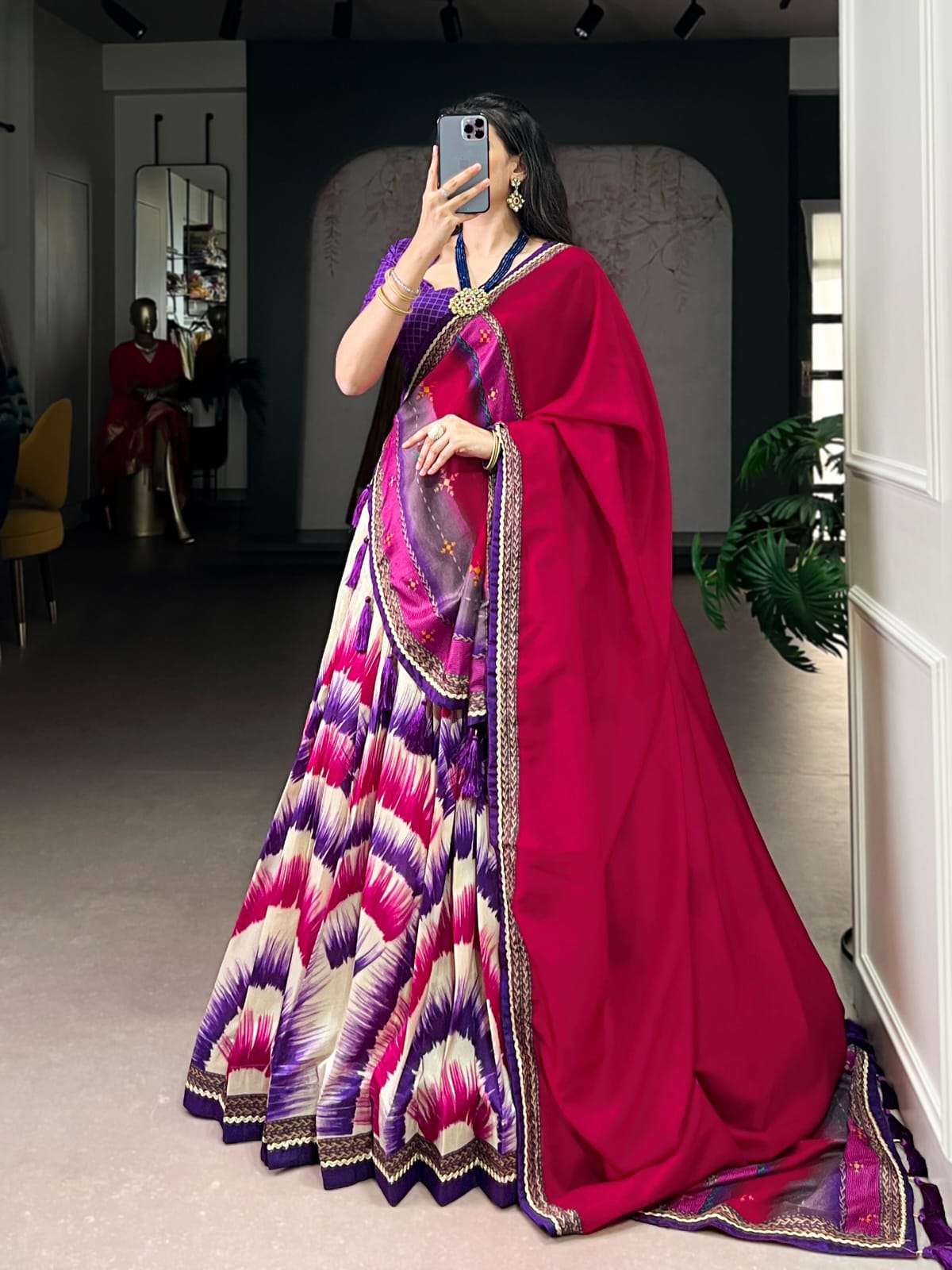 LAUNCHING TASAR SILK FABRIC LEHENGA CHOLI ANAHITHA CATALOG
