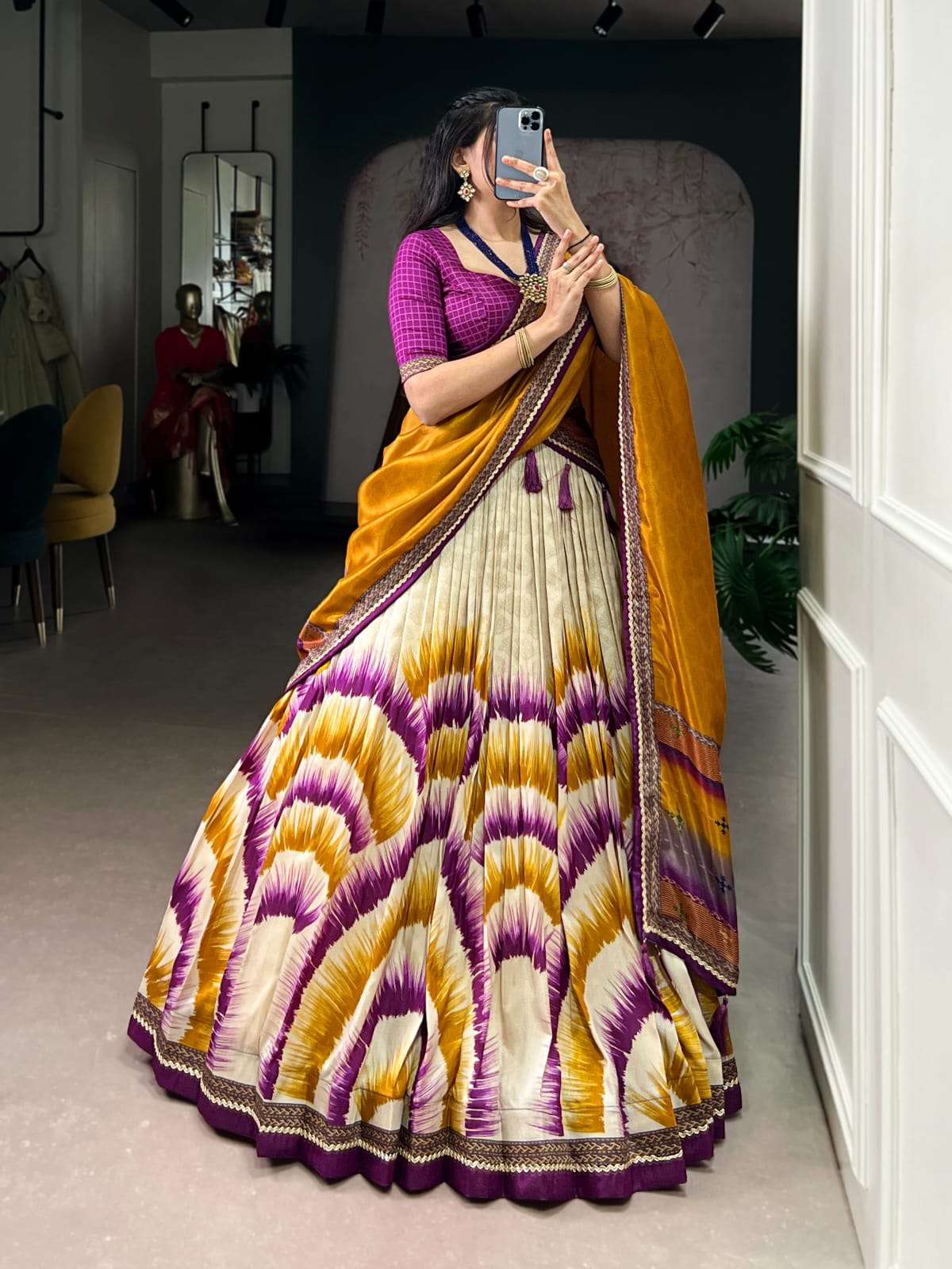 LAUNCHING TASAR SILK FABRIC LEHENGA CHOLI ANAHITHA CATALOG