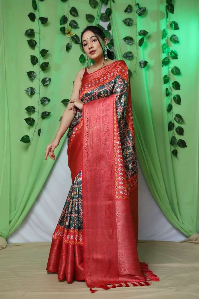 LAUNCHING TREADING KANCHIPURAM DIGITAL PRINTED SAREE IKKAT PATOLA 