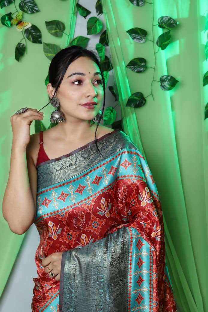 LAUNCHING TREADING KANCHIPURAM DIGITAL PRINTED SAREE IKKAT PATOLA 