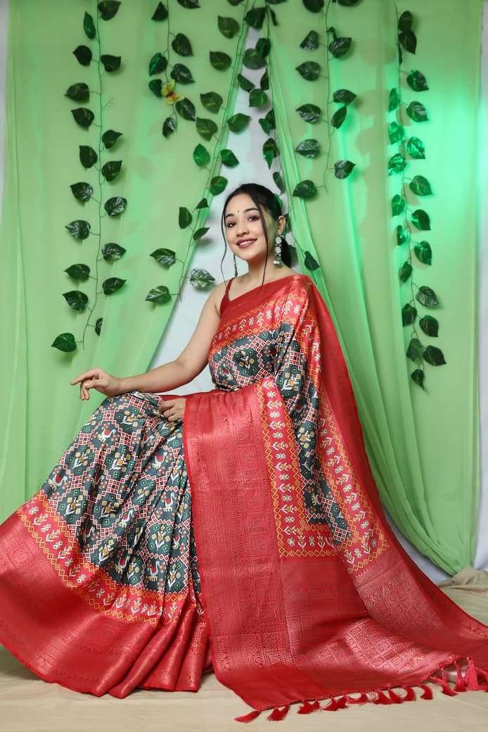 LAUNCHING TREADING KANCHIPURAM DIGITAL PRINTED SAREE IKKAT PATOLA 