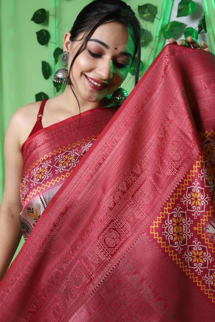 LAUNCHING TREADING KANCHIPURAM DIGITAL PRINTED SAREE IKKAT PATOLA 