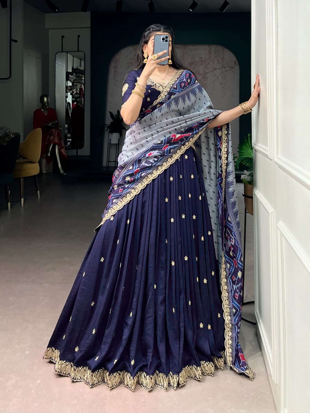 LAUNCHING VICHITRA SILK WITH SEQUENCE AND THREAD EMBROIDERY WORK LEHENGA CHOLI AARNA-01