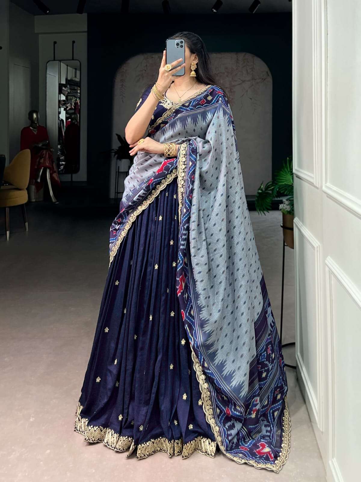 LAUNCHING VICHITRA SILK WITH SEQUENCE AND THREAD EMBROIDERY WORK LEHENGA CHOLI AARNA-01