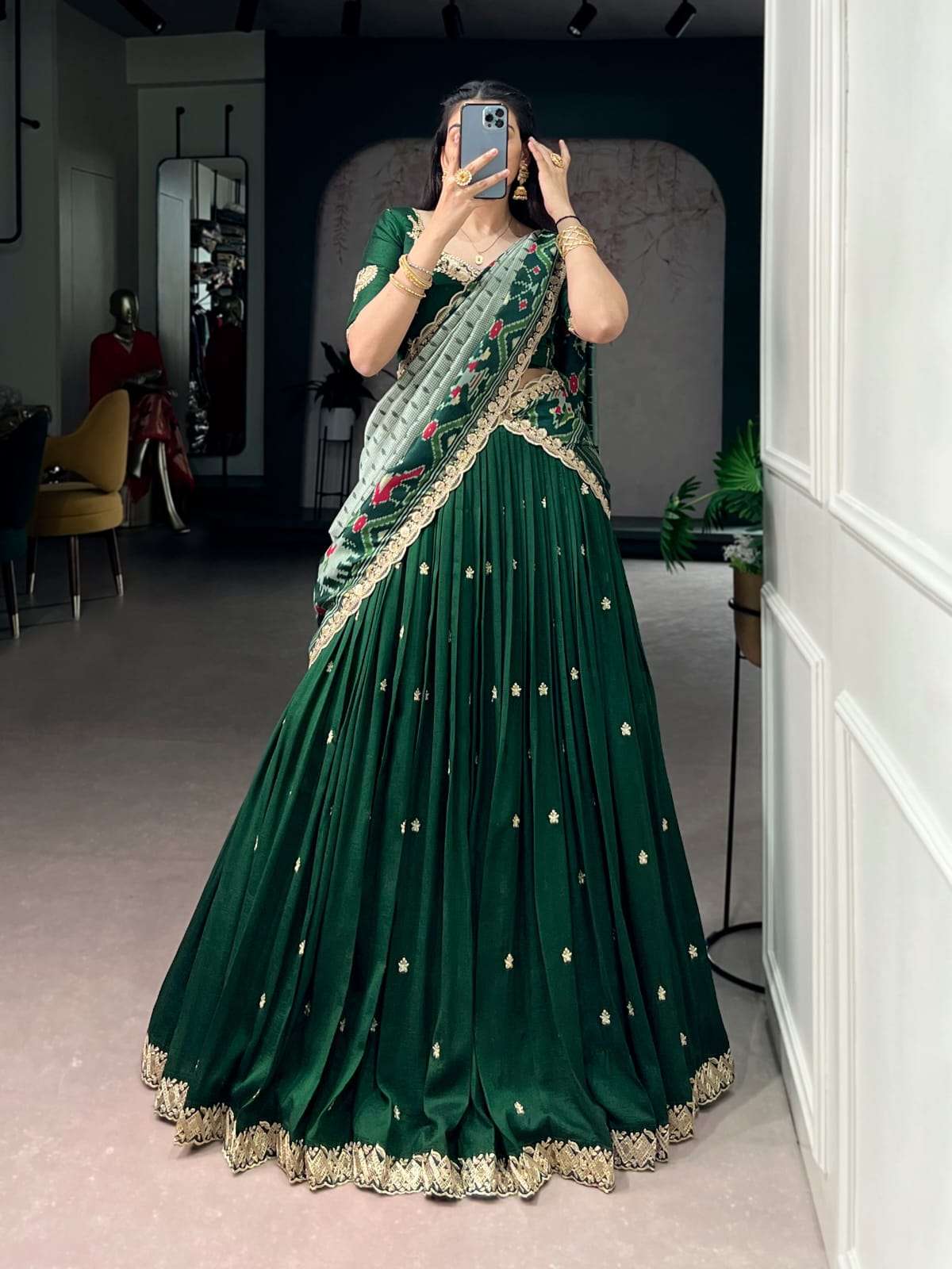 LAUNCHING VICHITRA SILK WITH SEQUENCE AND THREAD EMBROIDERY WORK LEHENGA CHOLI AARNA-01