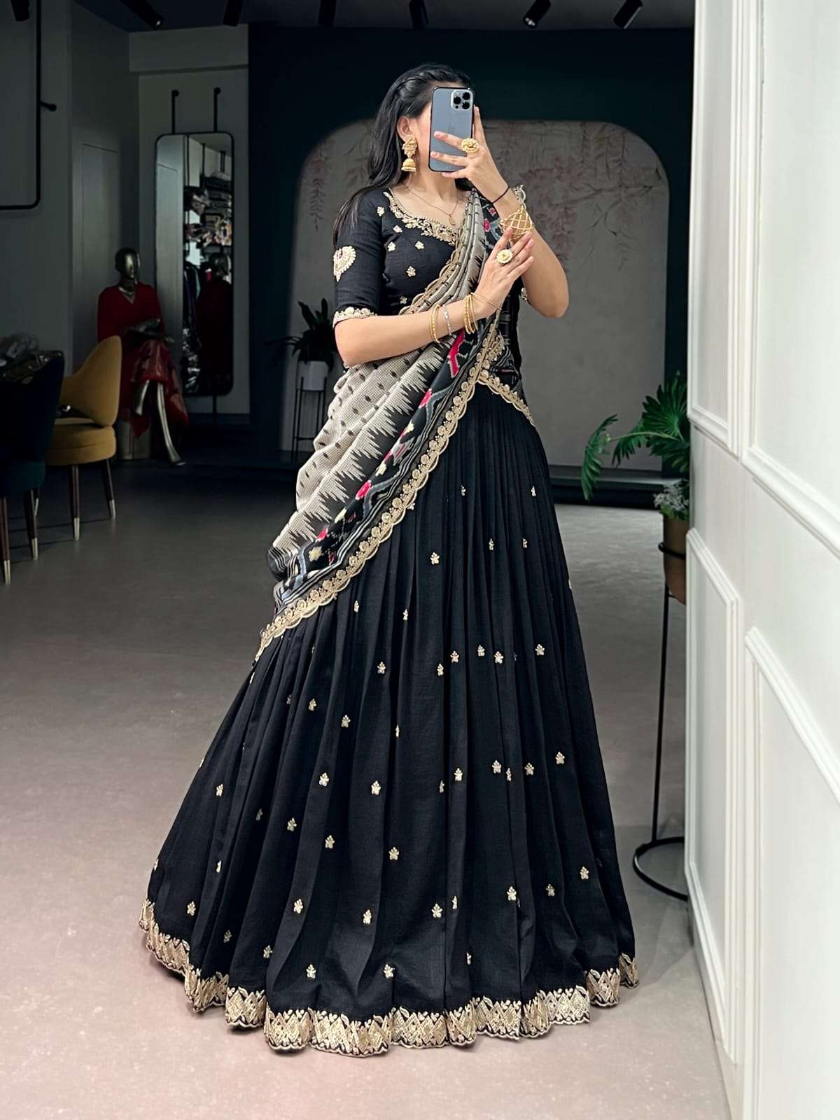 LAUNCHING VICHITRA SILK WITH SEQUENCE AND THREAD EMBROIDERY WORK LEHENGA CHOLI AARNA-01
