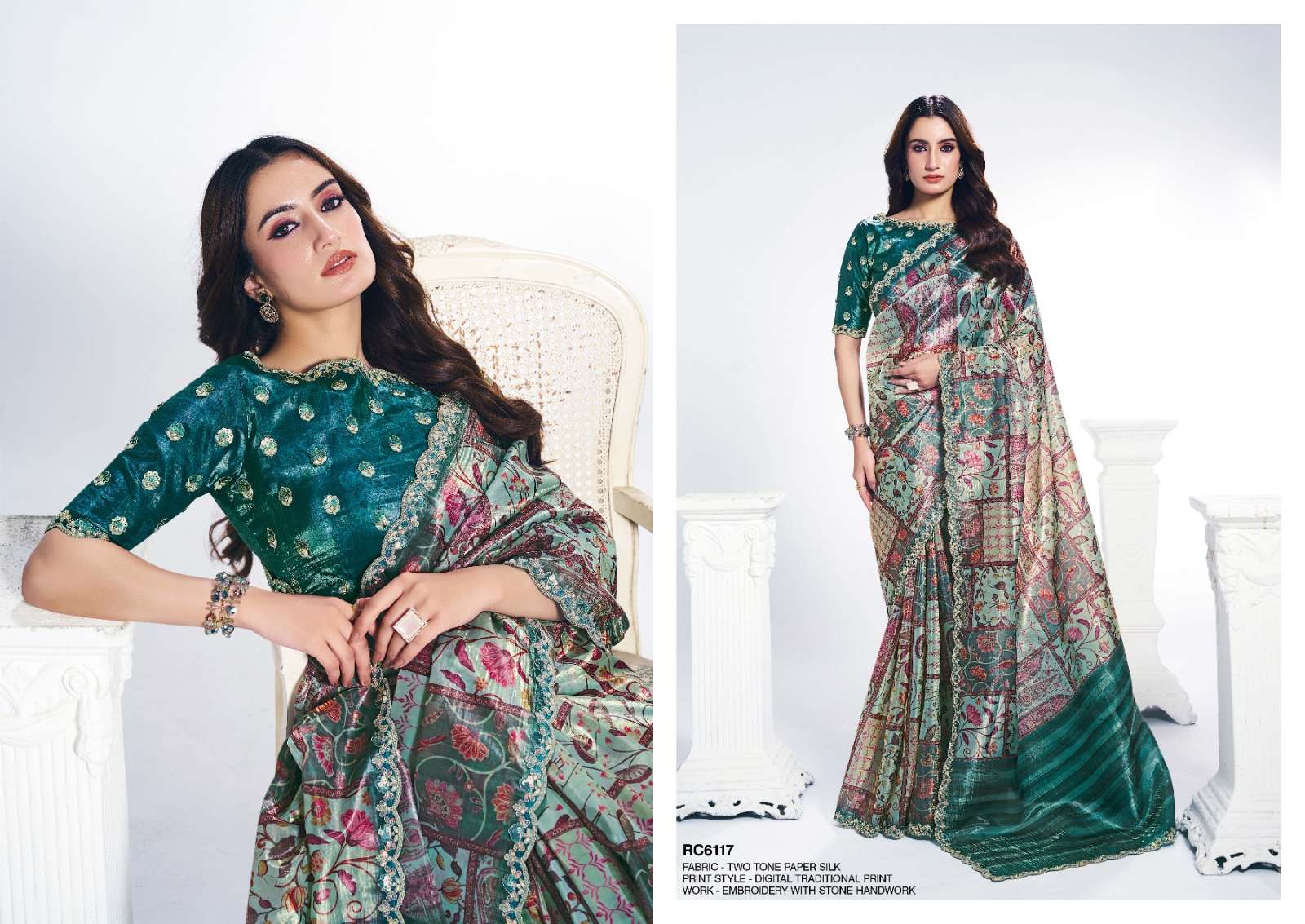 MAHOTSAV LAUNCHING NEW DESIGNER SAREE RANG CHATKILA 6100 ANANTA CATALOG