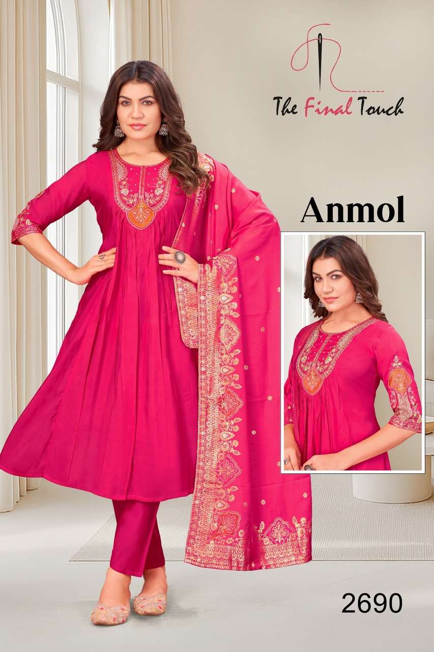 MAL CHANDERI WITH COTTON INNER AND EMBROIDERY WORK
