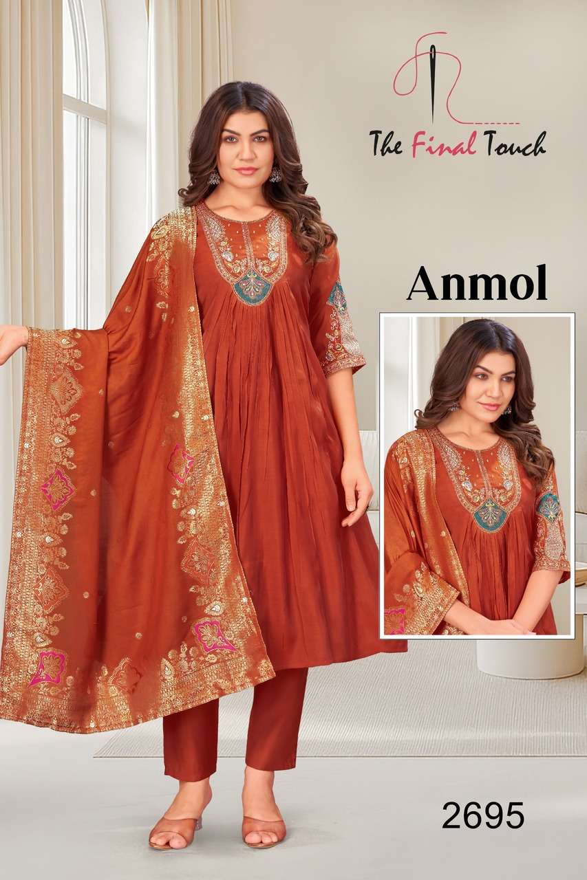MAL CHANDERI WITH COTTON INNER AND EMBROIDERY WORK