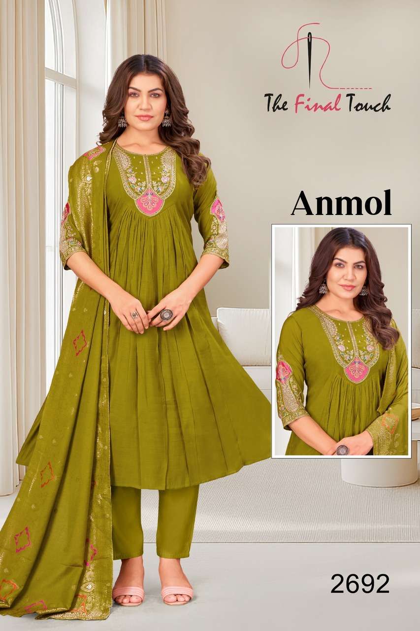 MAL CHANDERI WITH COTTON INNER AND EMBROIDERY WORK