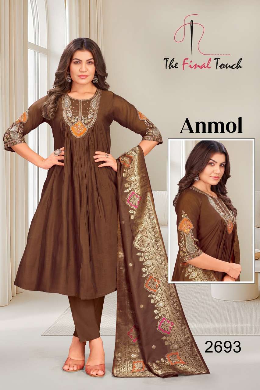 MAL CHANDERI WITH COTTON INNER AND EMBROIDERY WORK