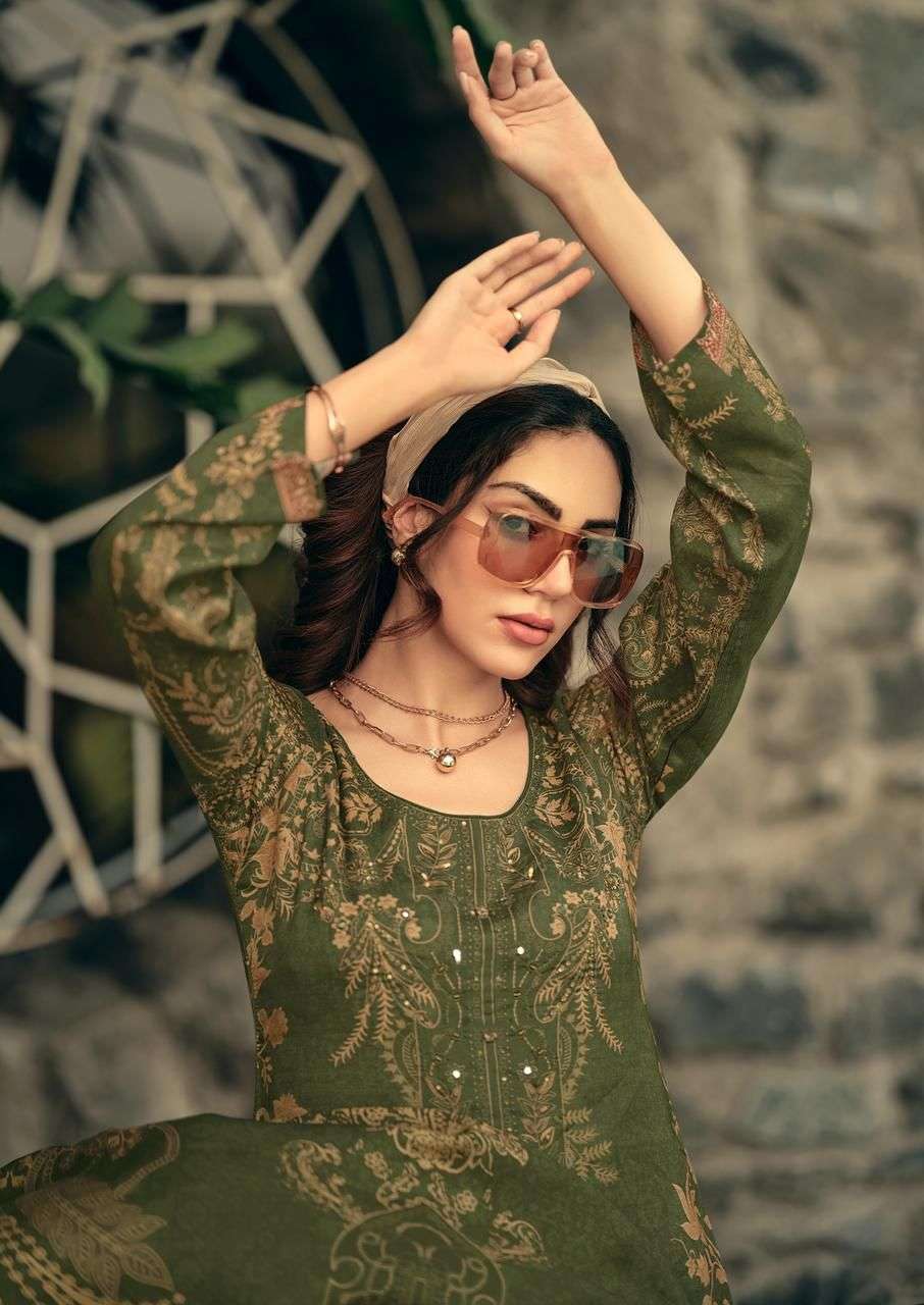 MANNRASIYA LAUNCHING MUSLINE SILK DIGITAL PRINT WITH KHATLI WORK KURTI SET