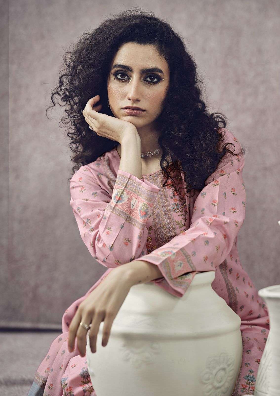 MANNRASIYA LAUNCHING PURE CAMRIC COTTON DIGITAL PRINT WITH FANCY HANDWORK KURTI SET
