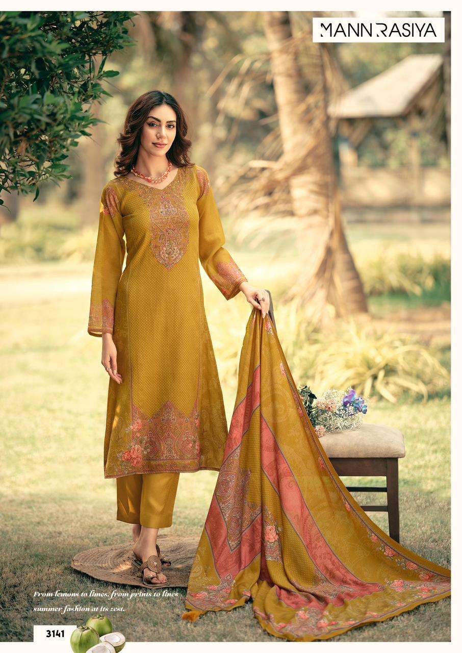 MANNRASIYA LAUNCHING PURE  DIGITAL PRINT WITH FANCY HANDWORK KURTI SET