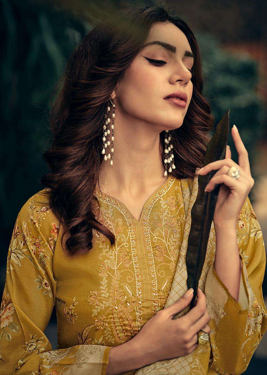 MANNRASIYA LAUNCHING PURE MUSLINE SILK DIGITAL PRINT WITH KHATLI WORK KURTI SET