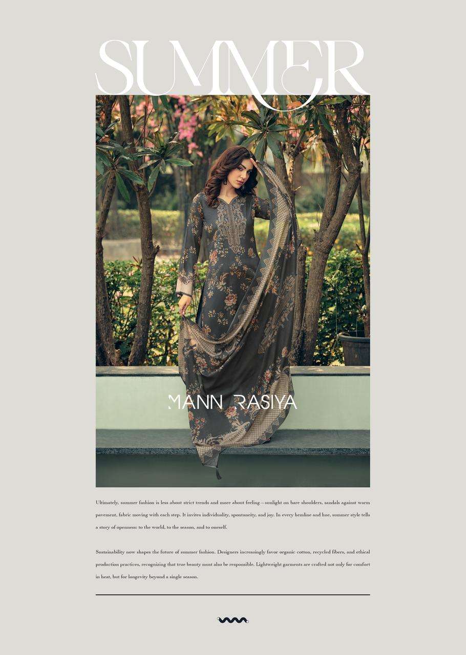 MANNRASIYA LAUNCHING PURE MUSLINE SILK DIGITAL PRINT WITH KHATLI WORK KURTI SET