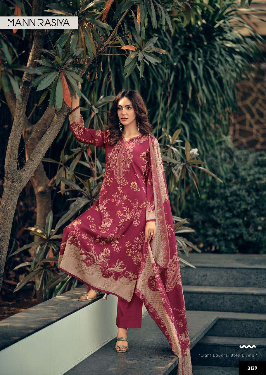 MANNRASIYA LAUNCHING PURE MUSLINE SILK DIGITAL PRINT WITH KHATLI WORK KURTI SET