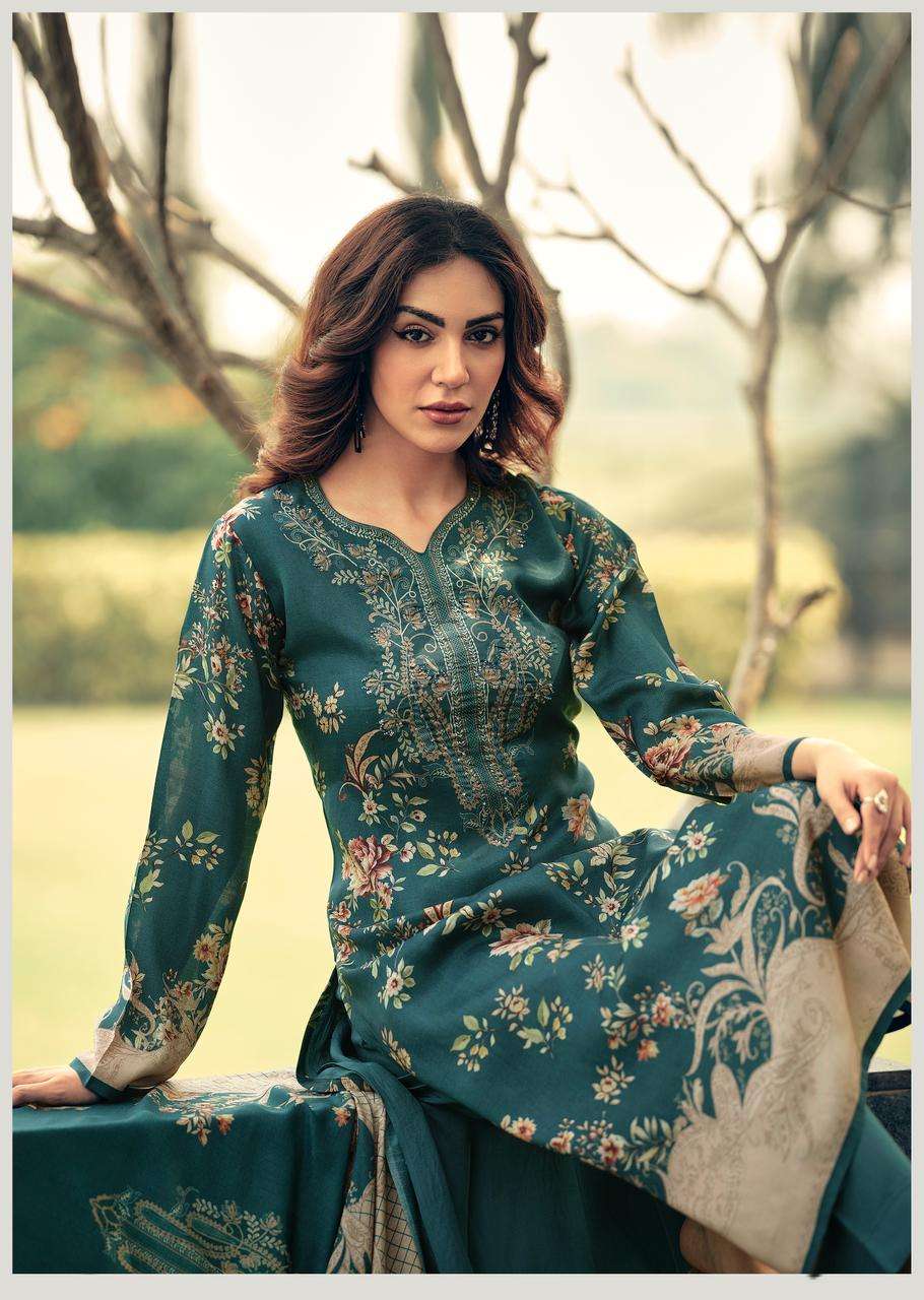 MANNRASIYA LAUNCHING PURE MUSLINE SILK DIGITAL PRINT WITH KHATLI WORK KURTI SET
