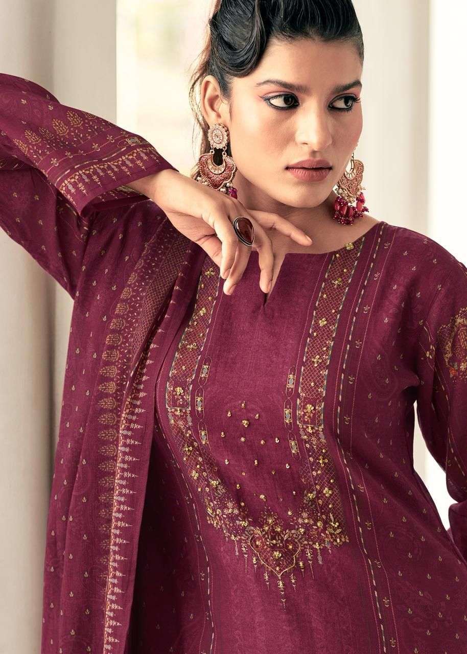 MANNRASIYA LAUNCHING PURE VISCOSE MAL CHANDERI DIGITAL PRINT WITH HEAVY KHATLI WORK KURTI SET