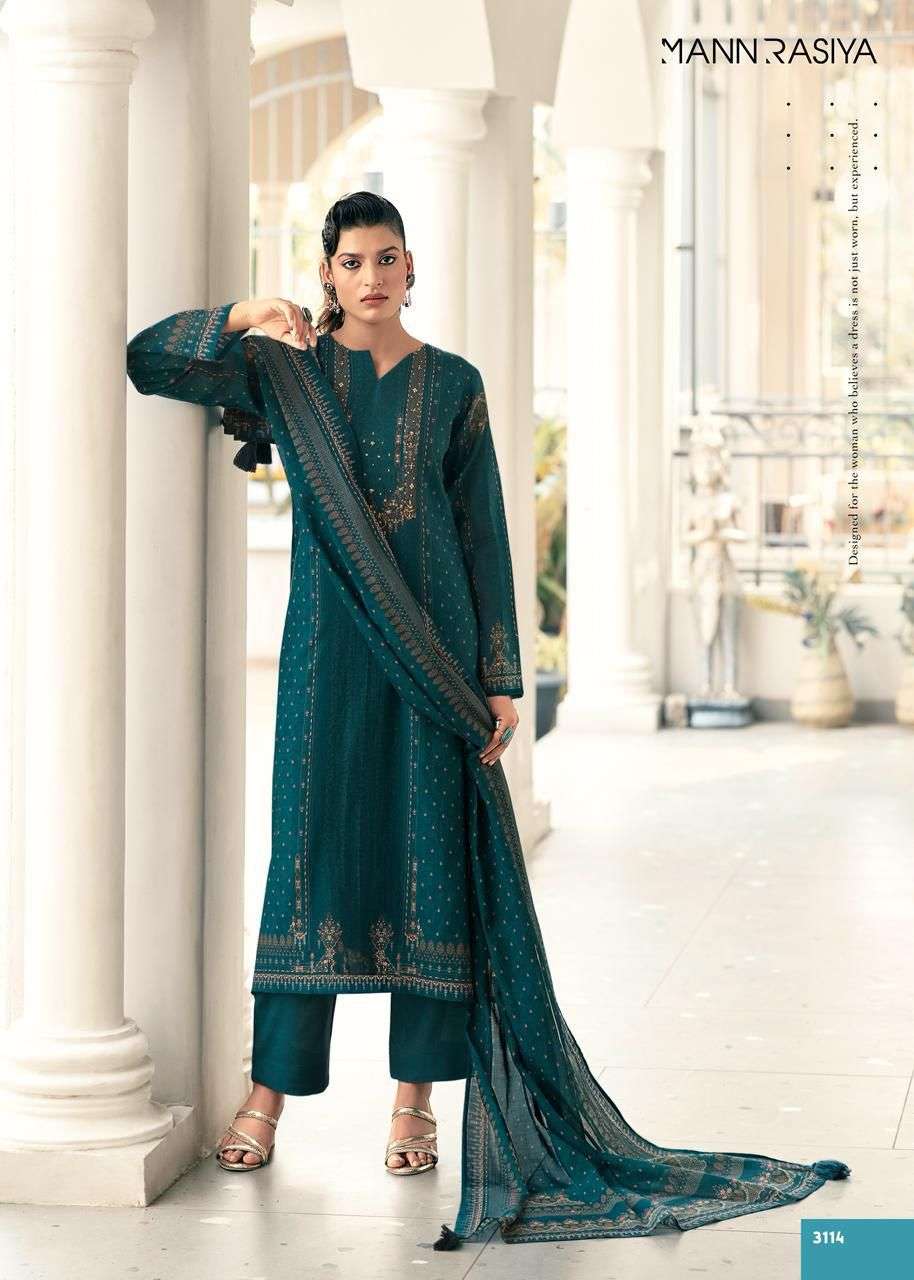 MANNRASIYA LAUNCHING PURE VISCOSE MAL CHANDERI DIGITAL PRINT WITH HEAVY KHATLI WORK KURTI SET