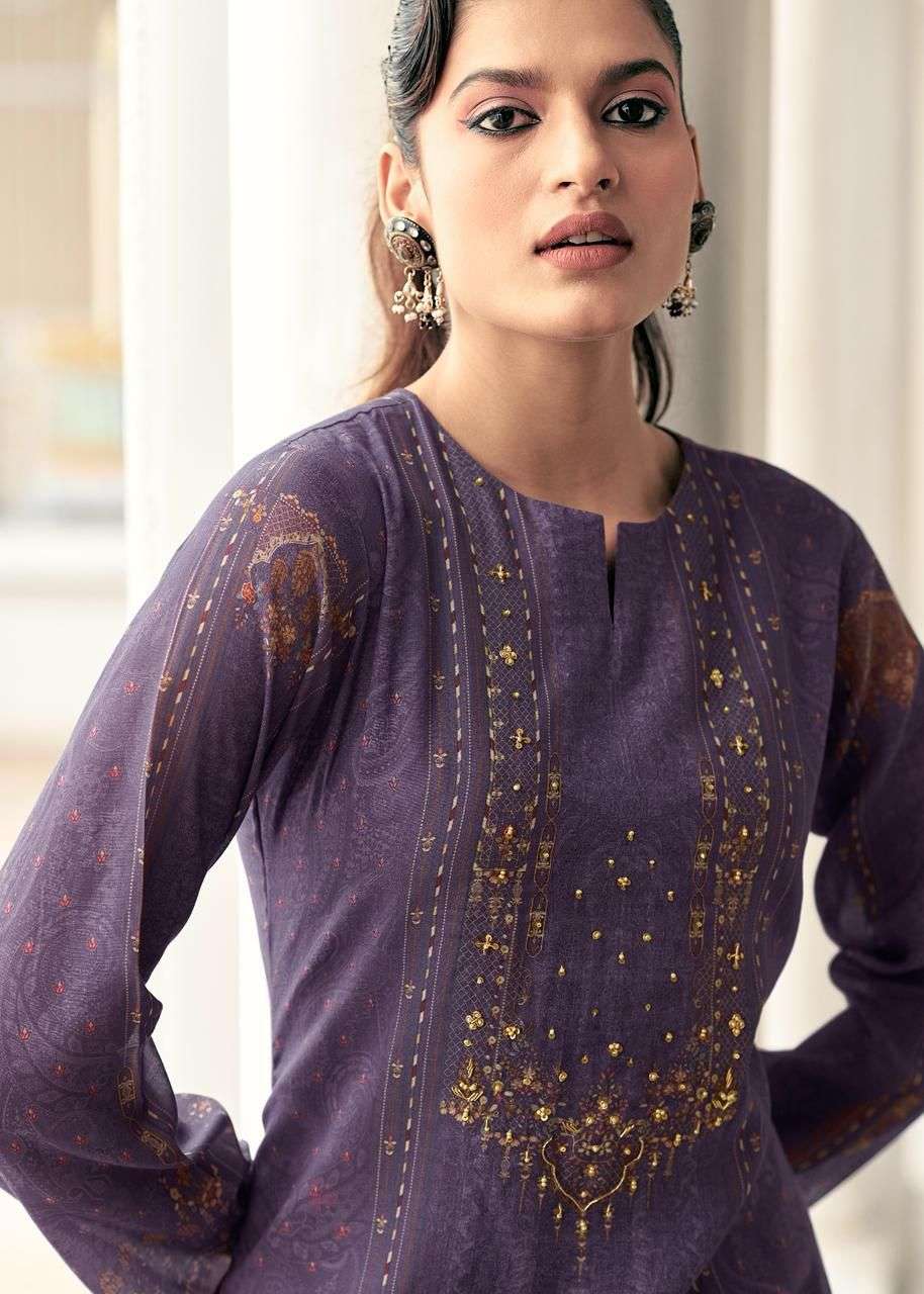 MANNRASIYA LAUNCHING PURE VISCOSE MAL CHANDERI DIGITAL PRINT WITH HEAVY KHATLI WORK KURTI SET
