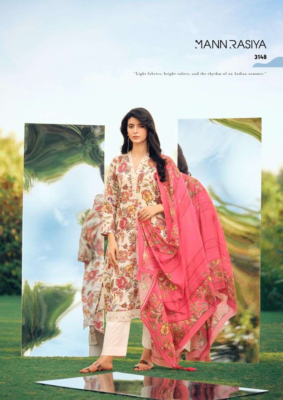 MANNRASIYA PURE JAAM COTTON DIGITAL PRINT WITH FANCY WORK KURTI SET