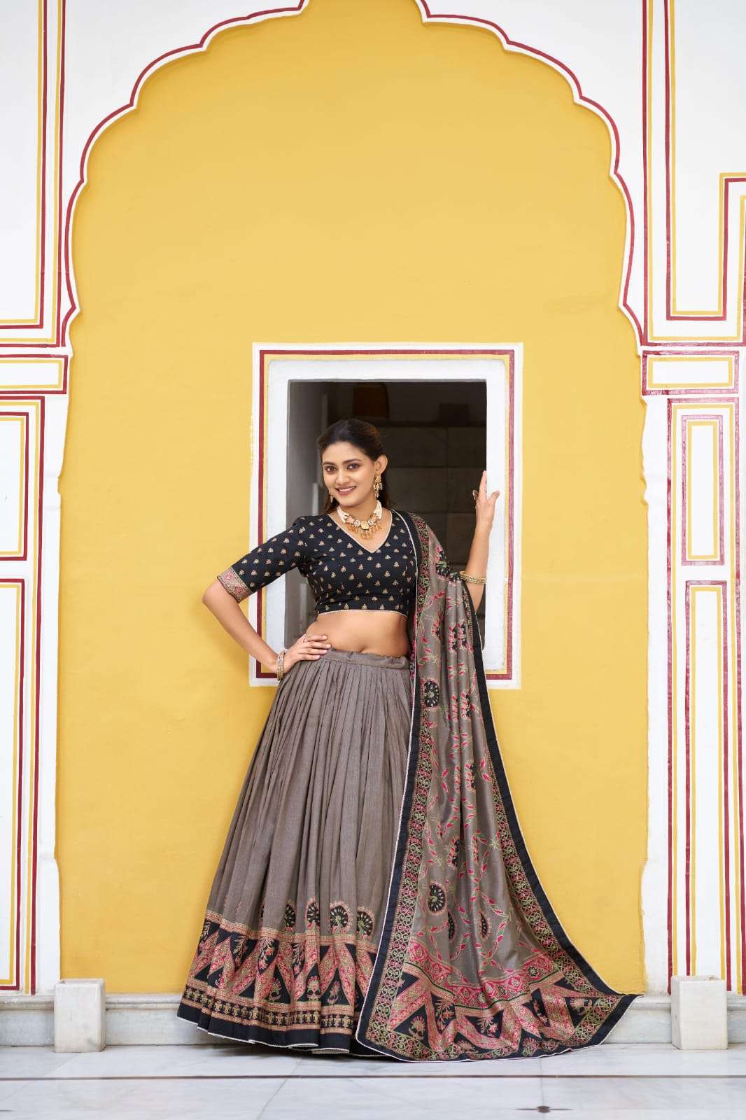 MOST AMAZING PRINTED AND ICONIC SPARKLE WITH LACE BORDER LEHENGA CHOLI