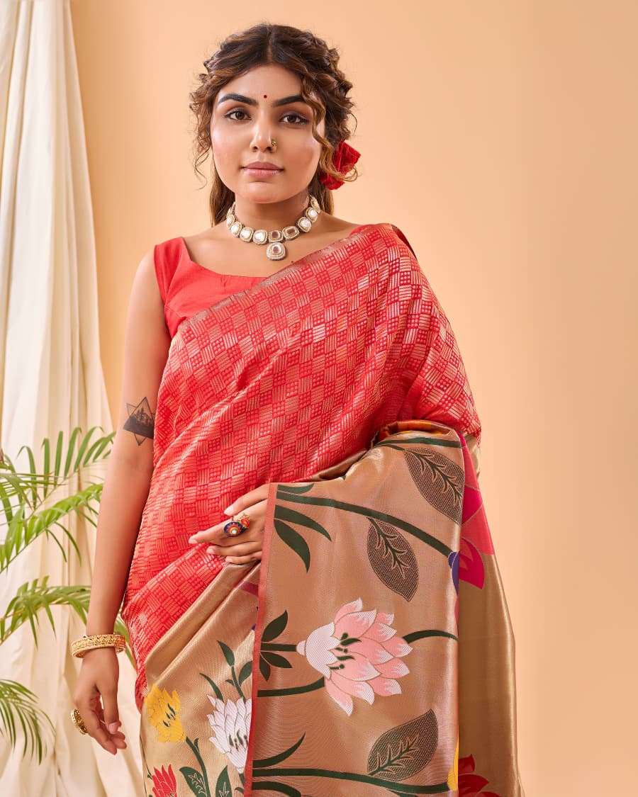 MOST AMAZING PURE PAITHANI SILK SAREE WITH BIG PAITHANI BORDER FULRANI CATALOG