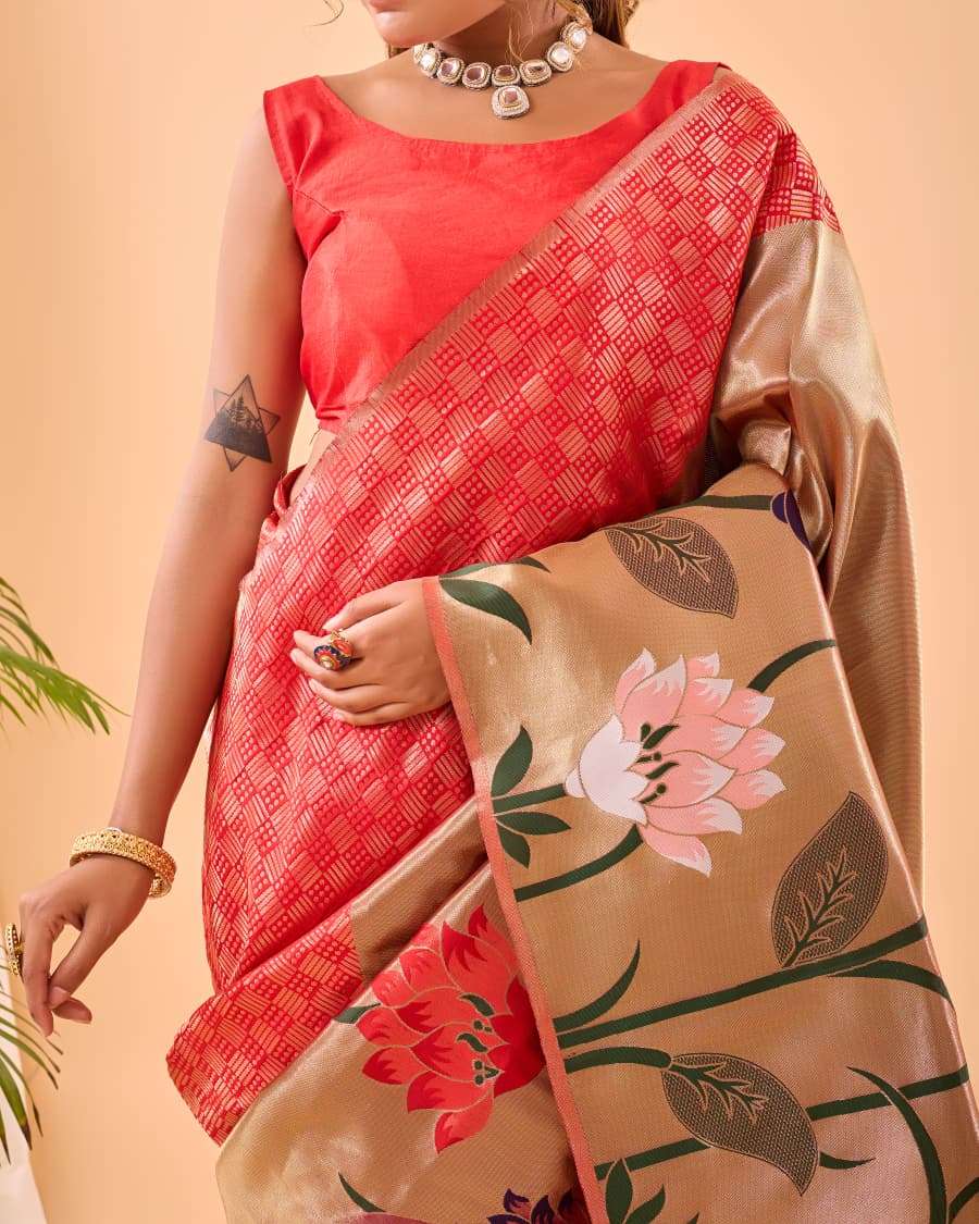 MOST AMAZING PURE PAITHANI SILK SAREE WITH BIG PAITHANI BORDER FULRANI CATALOG