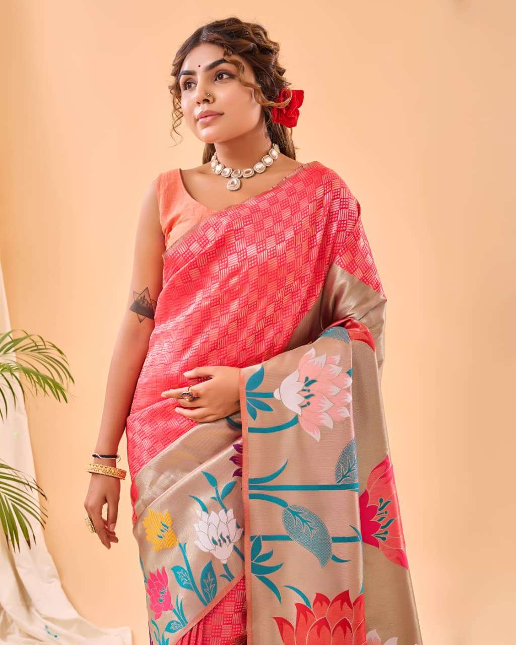 MOST AMAZING PURE PAITHANI SILK SAREE WITH BIG PAITHANI BORDER FULRANI CATALOG