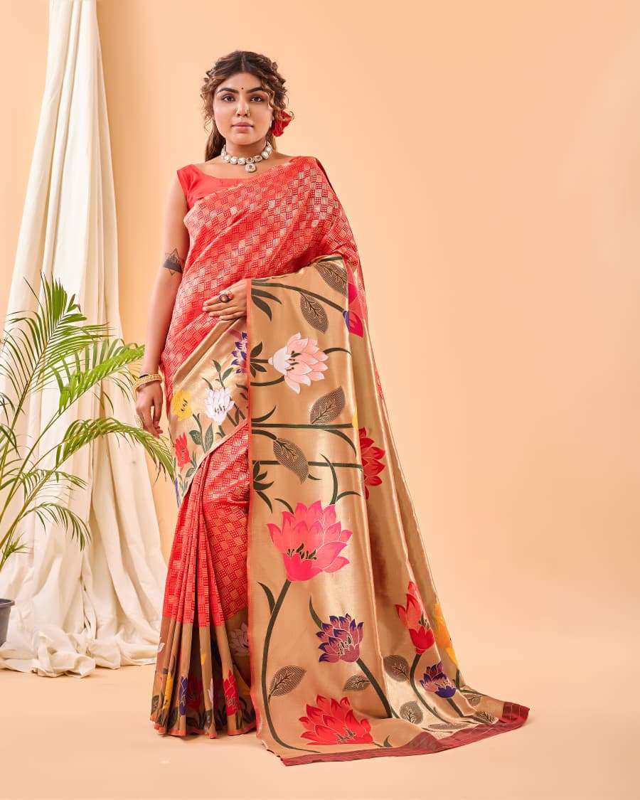 MOST AMAZING PURE PAITHANI SILK SAREE WITH BIG PAITHANI BORDER FULRANI CATALOG