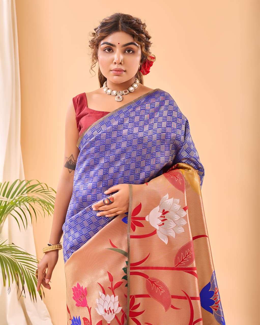 MOST AMAZING PURE PAITHANI SILK SAREE WITH BIG PAITHANI BORDER FULRANI CATALOG