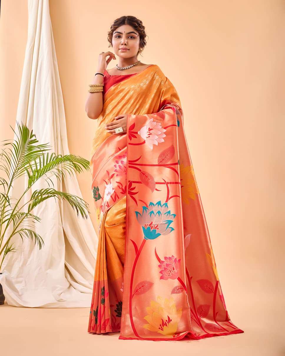 MOST AMAZING PURE PAITHANI SILK SAREE WITH BIG PAITHANI BORDER FULRANI CATALOG