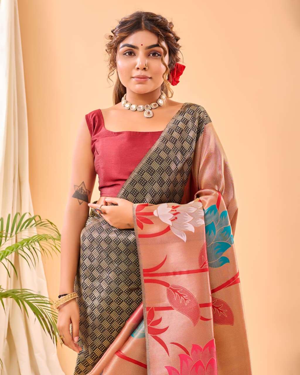 MOST AMAZING PURE PAITHANI SILK SAREE WITH BIG PAITHANI BORDER FULRANI CATALOG