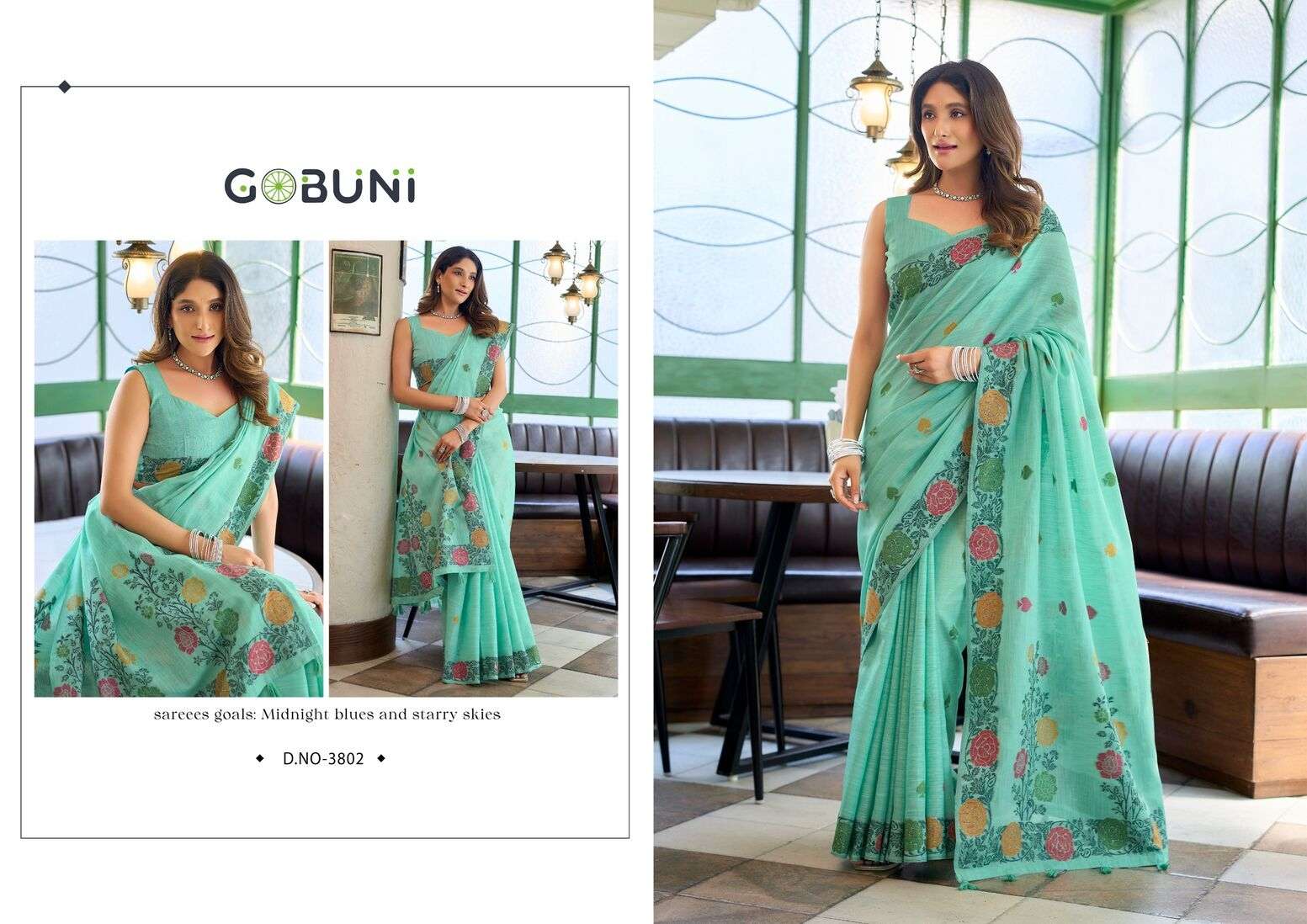 MOST BEAUTIFUL LINEN JACQUARD HANDLOOM SAREE WITH FANCY TASSELS SUMAN CATALOG 