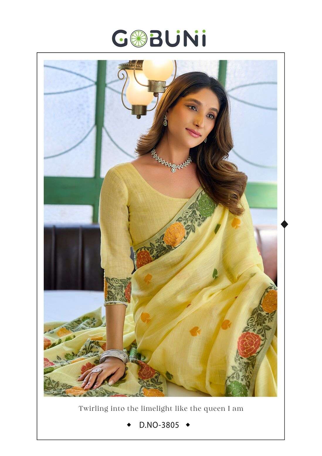 MOST BEAUTIFUL LINEN JACQUARD HANDLOOM SAREE WITH FANCY TASSELS SUMAN CATALOG 