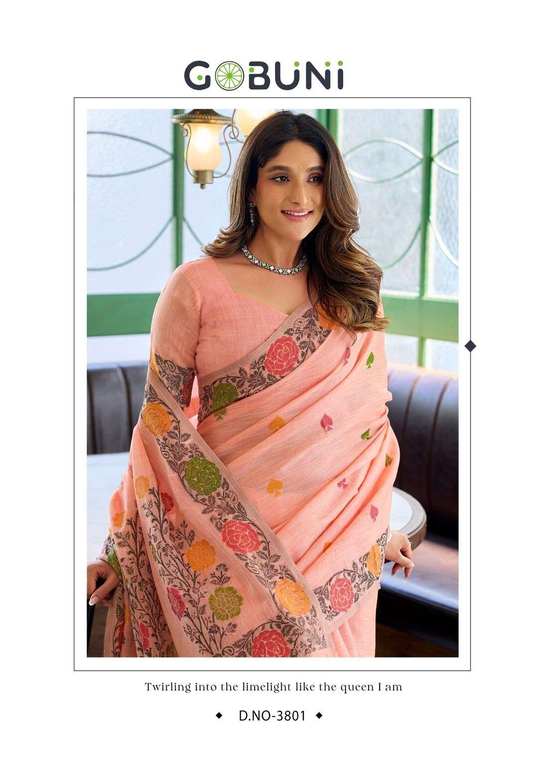 MOST BEAUTIFUL LINEN JACQUARD HANDLOOM SAREE WITH FANCY TASSELS SUMAN CATALOG 